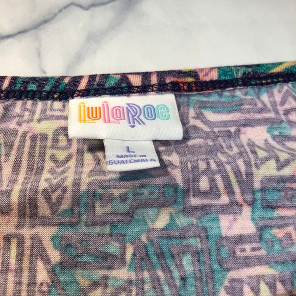 Lularoe Pastel Geometric Julia Fitted Dress - Picture 5 of 8